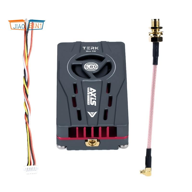 Analog VTX 5.8G 3W Dual-Core VTX พร้อม Cooler ในตัว MIC ไฟ LED พัดลมเงียบสําหรับระยะไกล RC FPV Drone