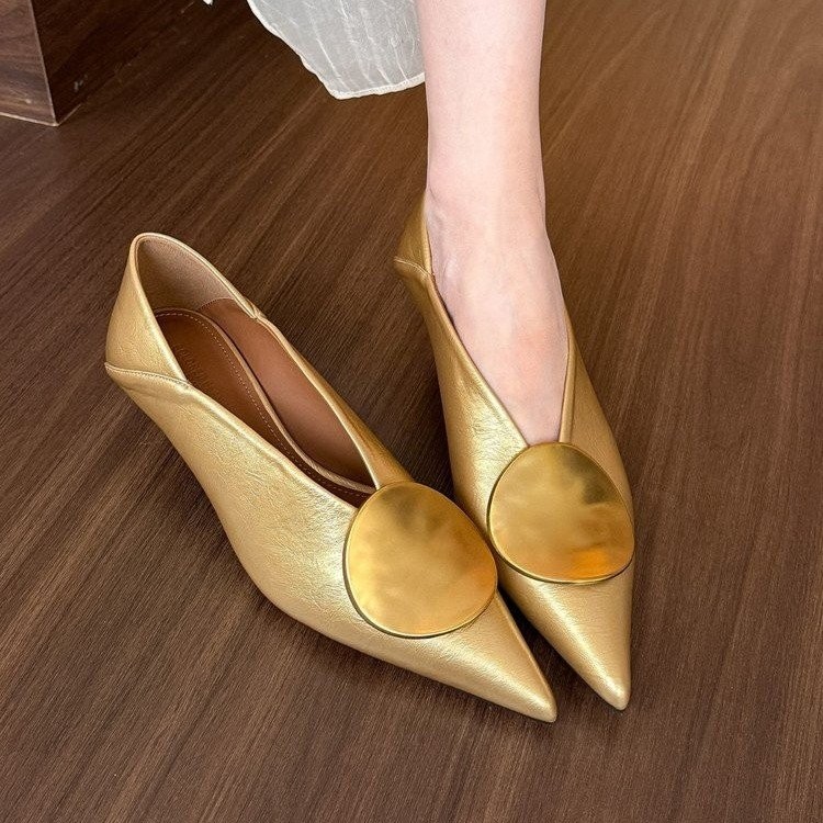 รองเท้าส้นเข็มแตะได้ง่ายแบบ.Pointed Toe Stiletto สำหรับผู้หญิง