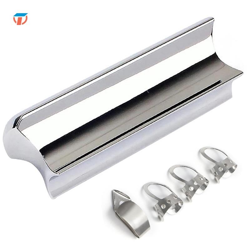 [edith_belloc.th]กีตาร์ไฟฟ้า Tone Bar 76 มม.จมูกกลม Solid Slide Bar อุปกรณ์กีตาร์ 4 Index Finger Met