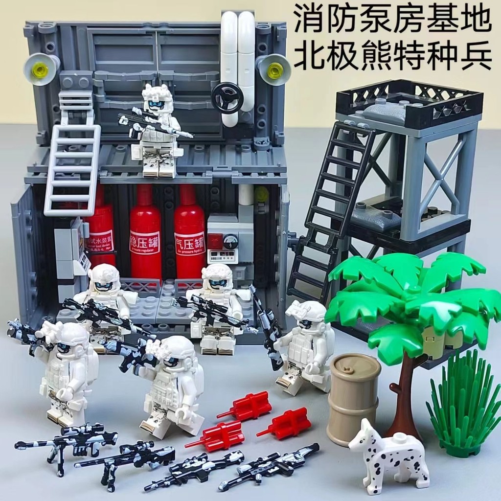 เข้ากันได้กับเลโก้บล็อกตัวต่อ Hyundai กองกําลังพิเศษฐานนกหวีดทาวเวอร์รถหุ้มเกราะ Ghost SWAT Minifigu