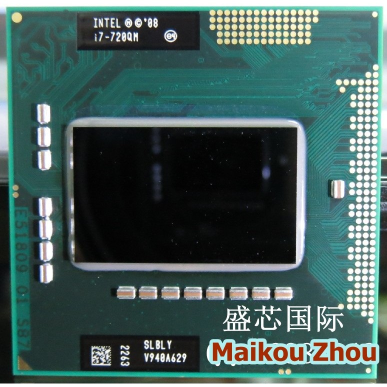 I7 720QM CPU โน้ตบุ๊ค 1.6-2.8/6M รุ่นอย่างเป็นทางการของแท้ PGA SLBLY 4 Core 8 เส้น