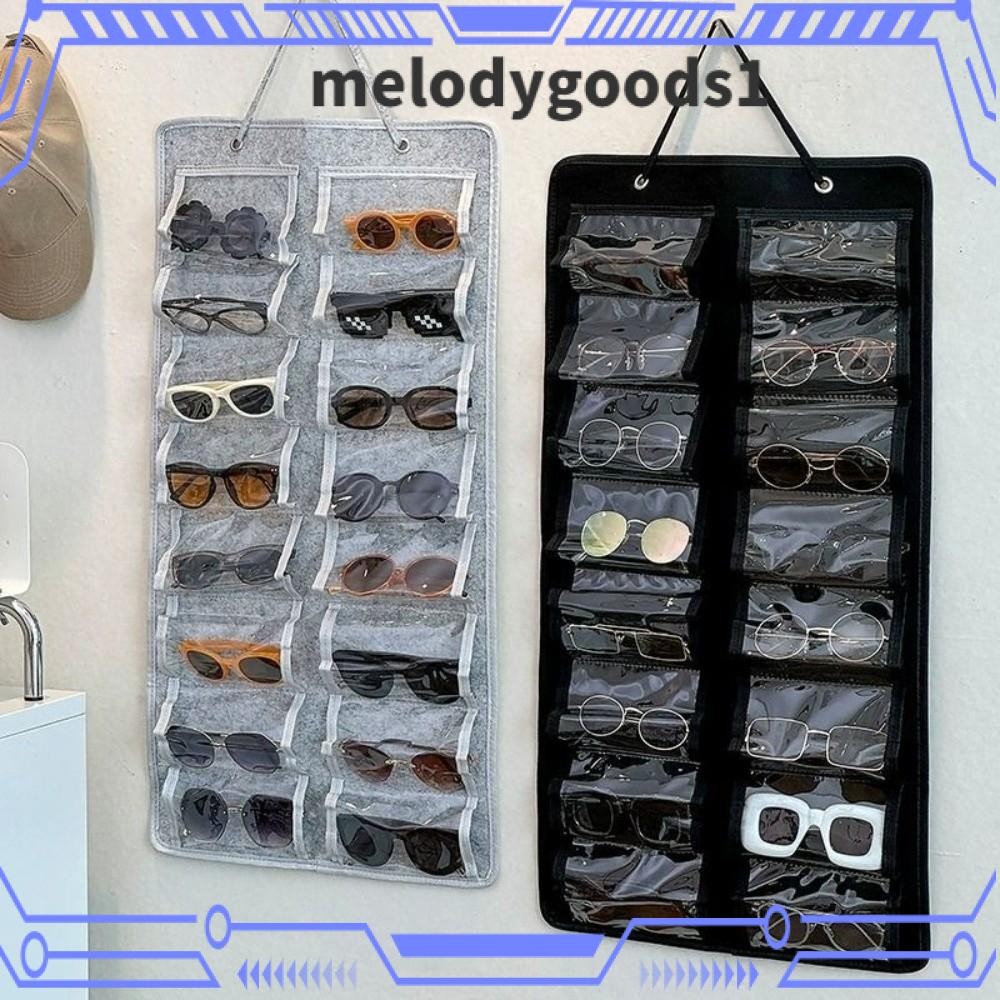 ที่วางขาตั้งแว่นตาเมโลดี้กู๊ดส์ แบบอเนกประสงค์ 16 ช่อง กันฝุ่นและประหยัดพื้นที่ สามารถแขวนได้ ดีไซน์ใสทำให้มองเห็นได้ง่าย