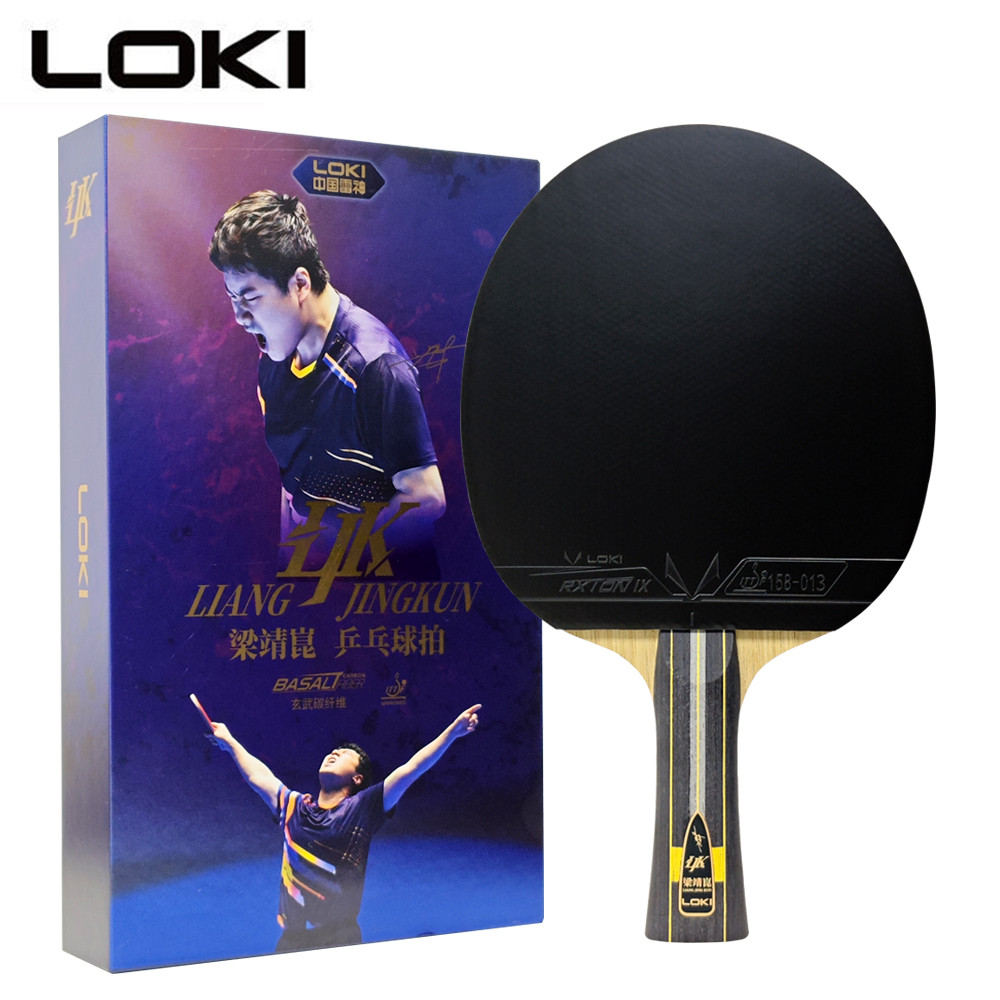 Original LOKI LJK ไม้ปิงปอง 5Wood + 2Carbon OFF + LIANG JINGKUN พายค้างคาวปิงปองพร้อม RXTON 9 ยางแห่งชาติ