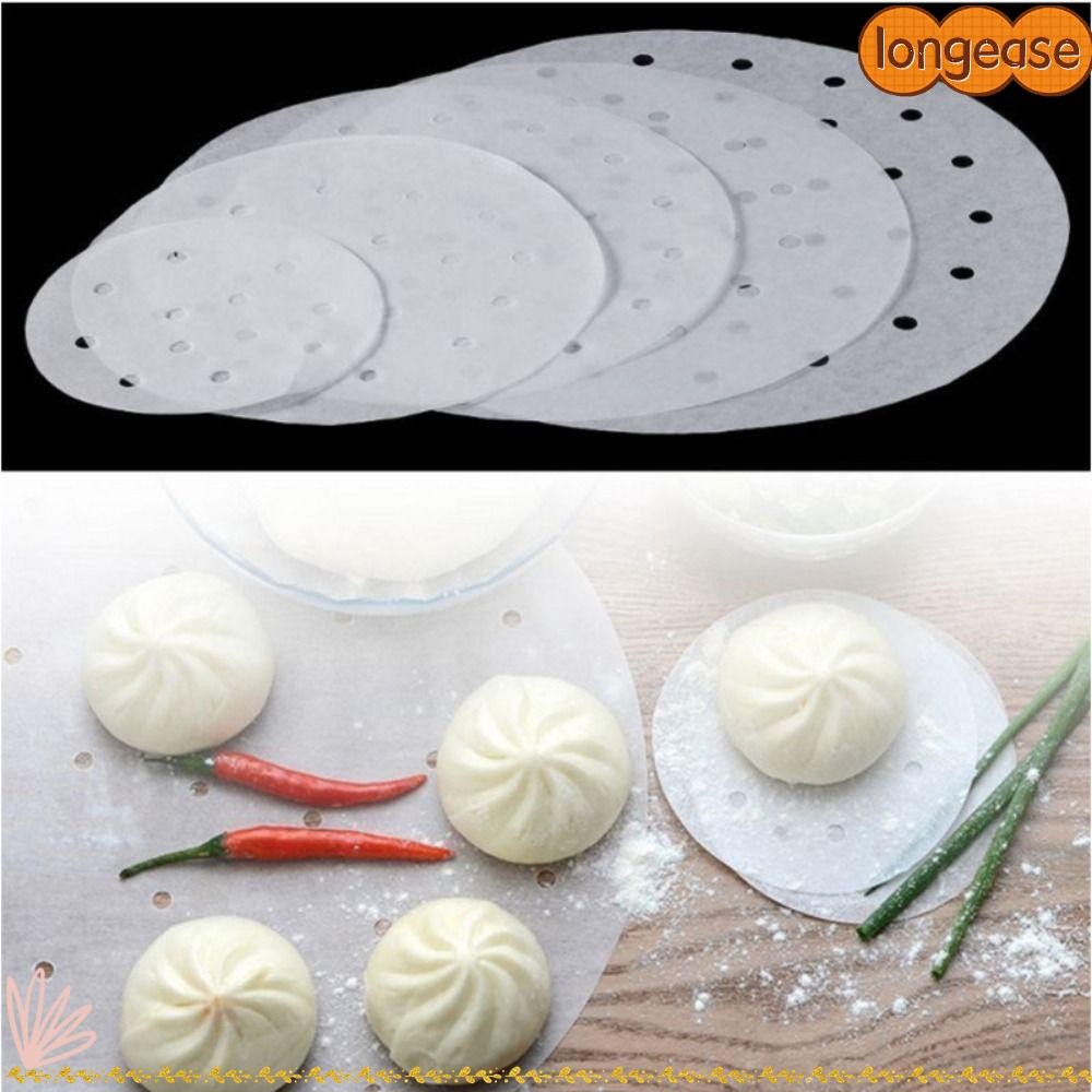 LONGE 100 ชิ้น Buns ขนมอบกระดาษไม่ติด, ทิ้ง 4/5/6/7/8in Steamer กระดาษ, รอบ Buns Pad กระดาษครัวทําอา