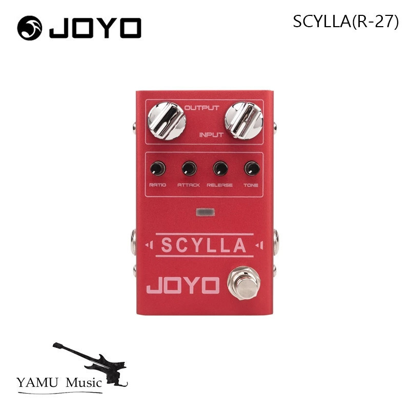 JOYO R27 SCYLLA กีตาร์เบสเหยียบคอมเพรสเซอร์เอฟเฟกต์เหยียบที่แม่นยําลูกบิดการบีบอัดเสียงต่ําและช่วงคว