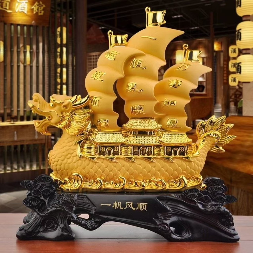 เรียบแล่นเรือใบมังกรเรือทรายทองเครื่องประดับระดับไฮเอนด์ตกแต่งภายในเครื่องประดับห้องนั่งเล่นสํานักงานบ้าน