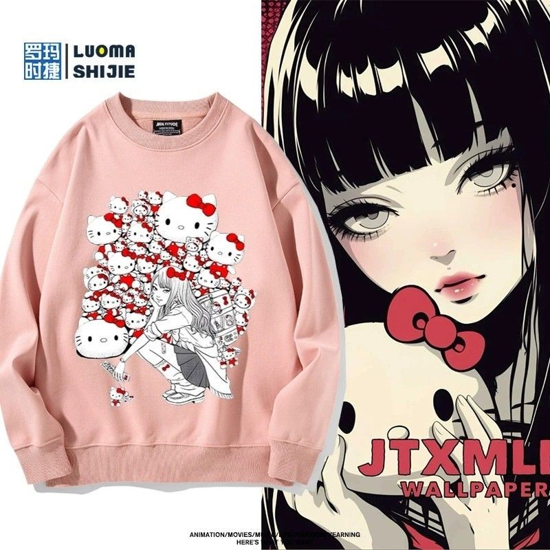 เสื้อกันหนาว Hello Kitty x Junji Ito Tomie สำหรับทั้งผู้ชายและผู้หญิง ตามแฟชั่น