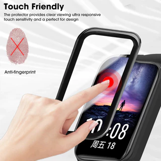 ฟิล์มแก้วนิรภัย + ซิลิโคนปกกรณีสายรัด for Xiaomi Band 8 Active / Redmi Band 2 อุปกรณ์เสริมสร้อยข้อมือป้องกันหน้าจอ