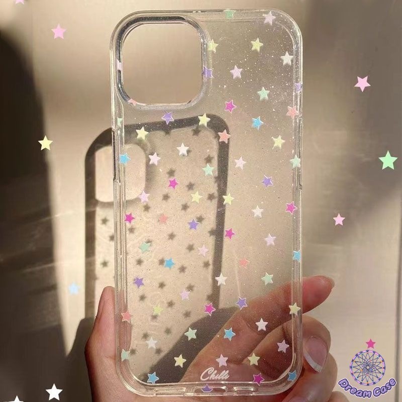 แฟชั่นเต็มหน้าจอน่ารักมีสีสันดาวน้อยใสนุ่ม เคส iPhone 17 11 Air 16 15 13 14 12 Pro Max 16 7 6 8 14 15 Plus XR X XS Max