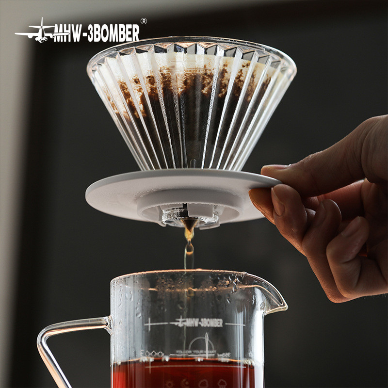 MHW-3BOMBER Bomber Fairy Glass Hand-Brewed Coffee Filter Cup แก้วทนความร้อน V60 กรวยกรอง