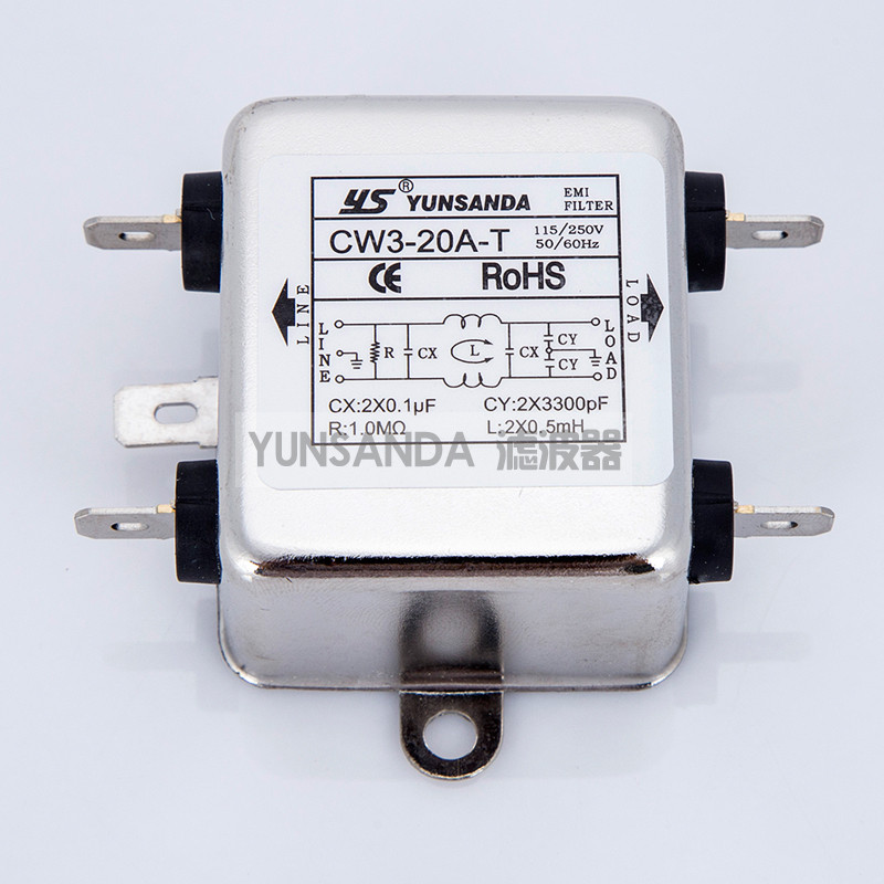 Boutique ไต้หวัน YUNSANDA AC EMI Power Filter 20A10A6A Single-Phase Single-Phase Single-Phase Insert