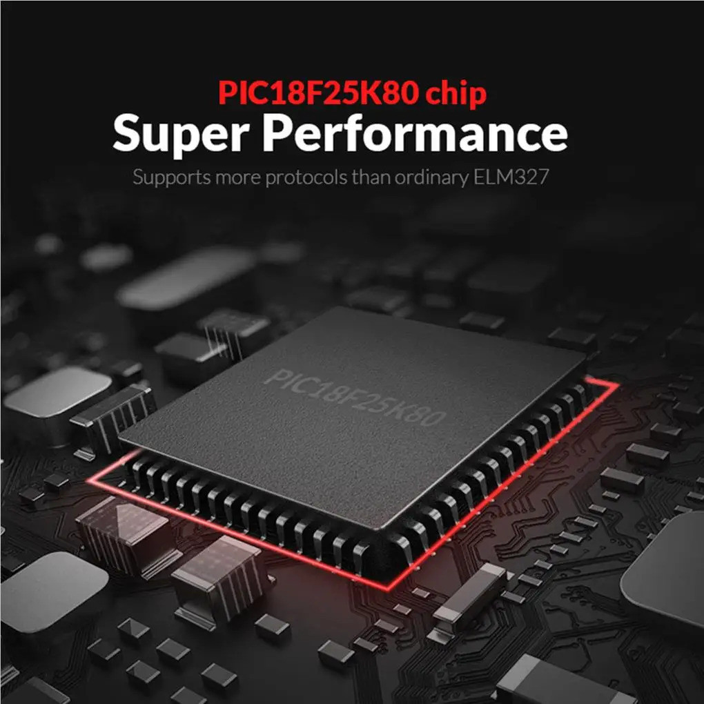 ELM327 อินเทอร์เฟซ OBD บลูทูธพร้อมชิป PIC18F25K80 สําหรับเครื่องมือวินิจฉัยรถยนต์