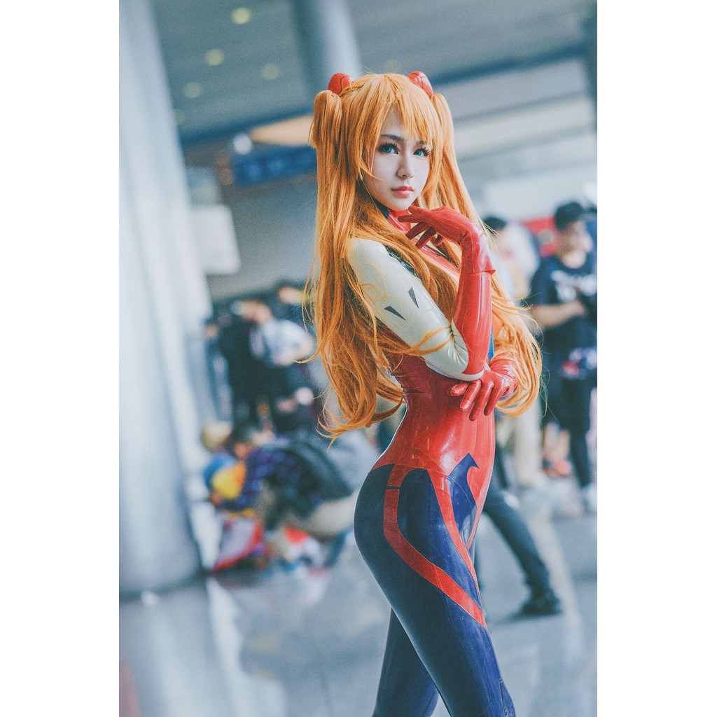 Asuka COSPLAY Jumpsuit LATEX หน้าอกสามมิติ