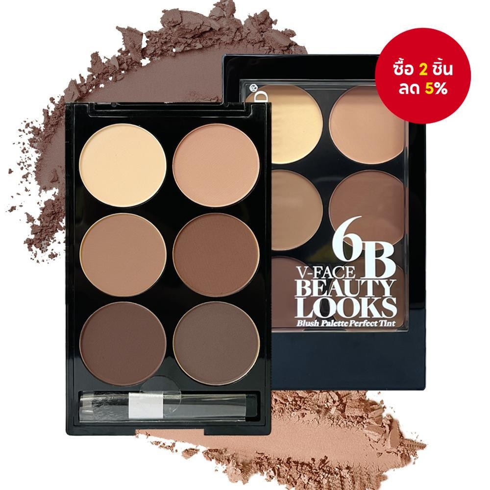 แป้งฝุ่นคอนทัวร์ V-FACE เนื้อแมตต์ ขนาดกะทัดรัด 6 สี