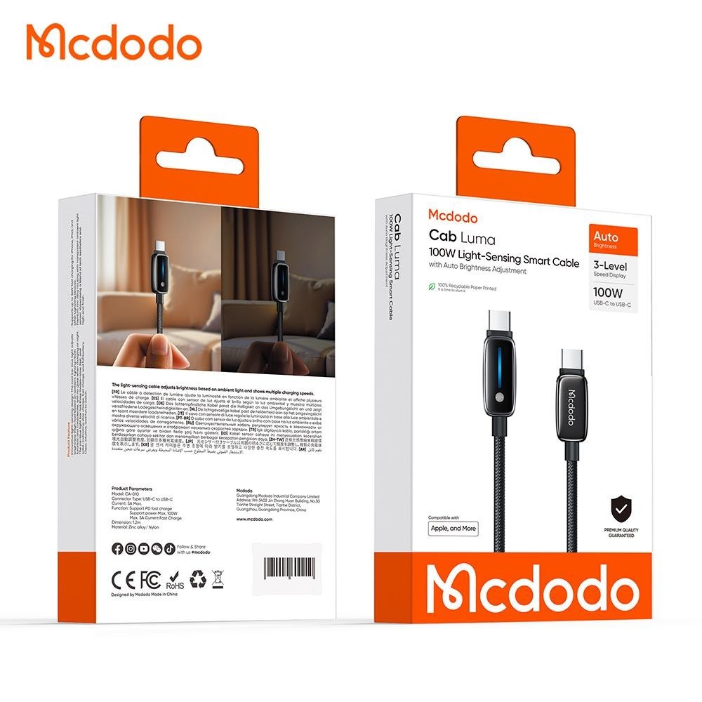 1Yr Warranty MCDODO CA 0100 0050 0020 0010 100W Light-Sensing Smart Cable C to C/C To L/Usb A To L/U