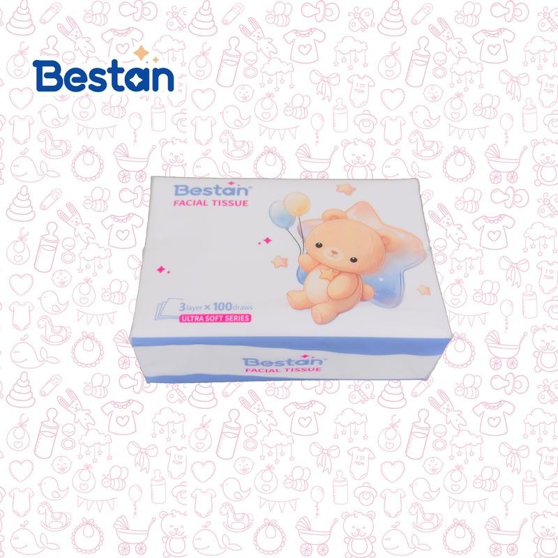 【BESTAN】ทิชชู่ 3 ชั้น เหนียวพิเศษ แพ็ค 100 แผ่น BESTAN ผลิตภัณฑ์ดูแลทารกและแม่ที่ปลอดภัยต่อทารกและทุ