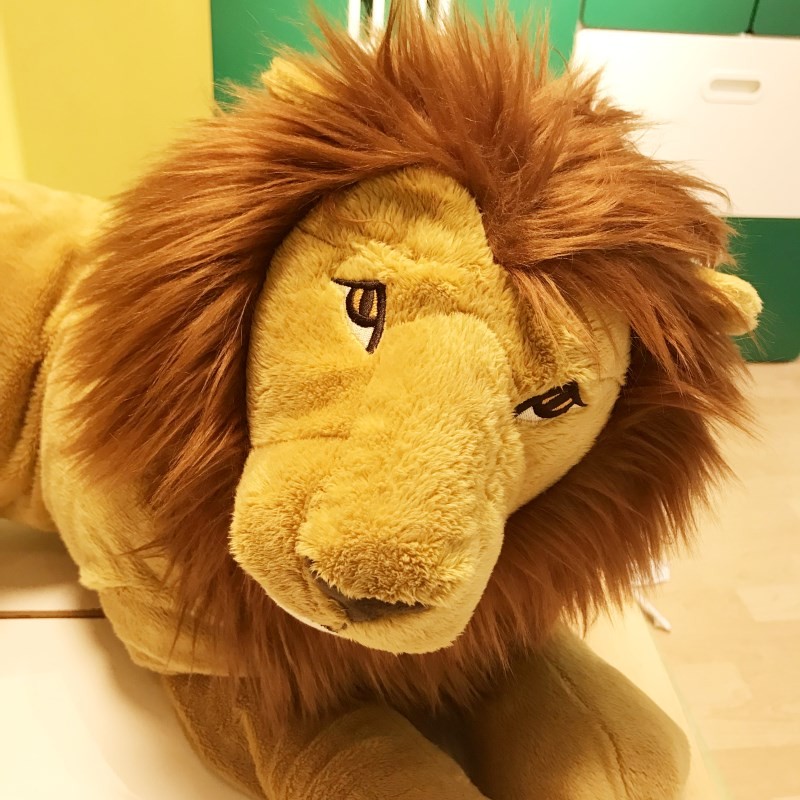 ของแท้ IKEA IKEA Ungus Coug ของเล่นตุ๊กตา Mane Lion King ตุ๊กตาตุ๊กตาหุ่นมือของขวัญให้