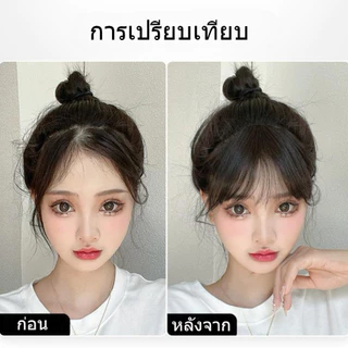 [ส่งจากประเทศไทย] วิกผมหน้าม้าที่มองไม่เห็นธรรมชาติสําหรับผู้หญิงวิกผมสังเคราะห์ไร้รอยต่อเหมือนจริง