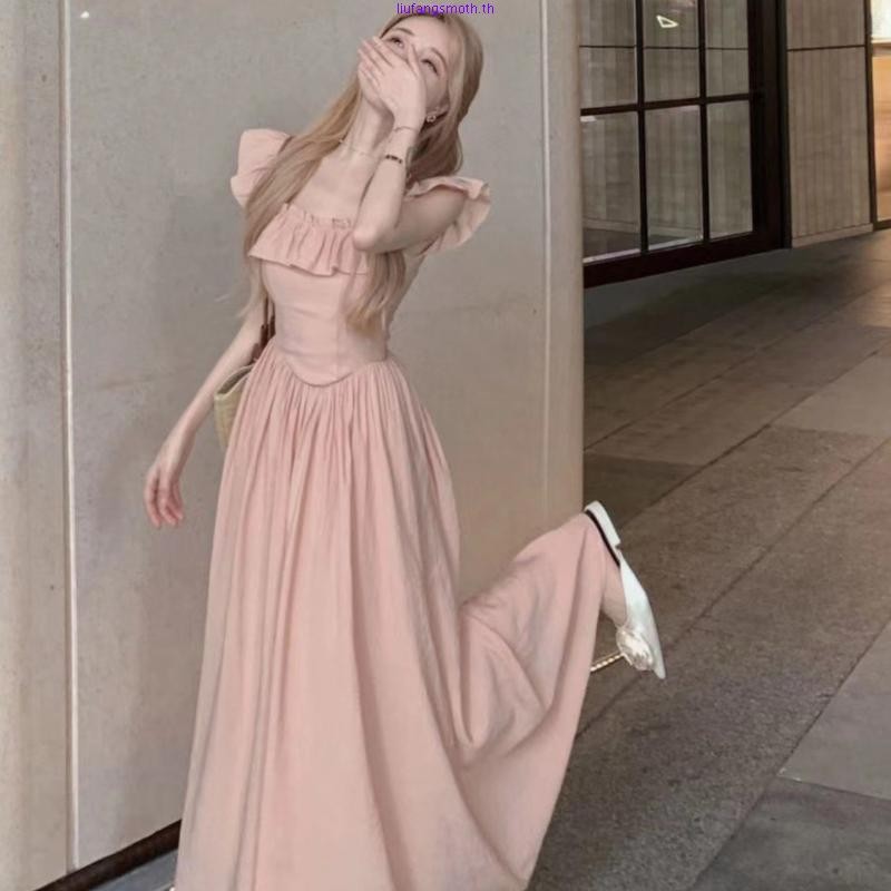 CL| Alisa.Soa ชุดเดรสแขนบินคอเหลี่ยมอ่อนโยนหวาน 24AS1113