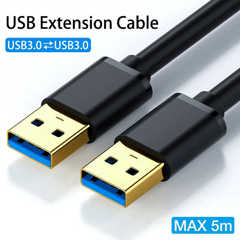 5m-0.5m USB to USB Extension Cable USB ชายกับชาย USB 3.0 2.0 Extender สําหรับหม้อน้ํา Hard Disk กล่อ