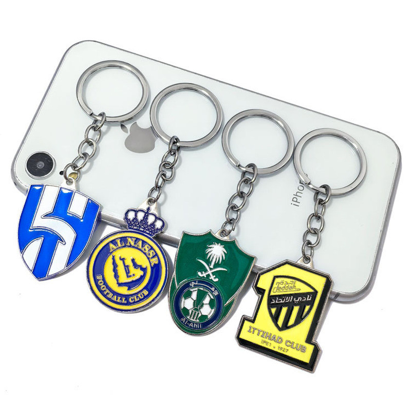 พวงกุญแจฟุตบอลสีสองด้าน สำหรับ Real Madrid, PSG, Al Nassr, Al Hilal และ Al Ittihad เป็นของขวัญและของ