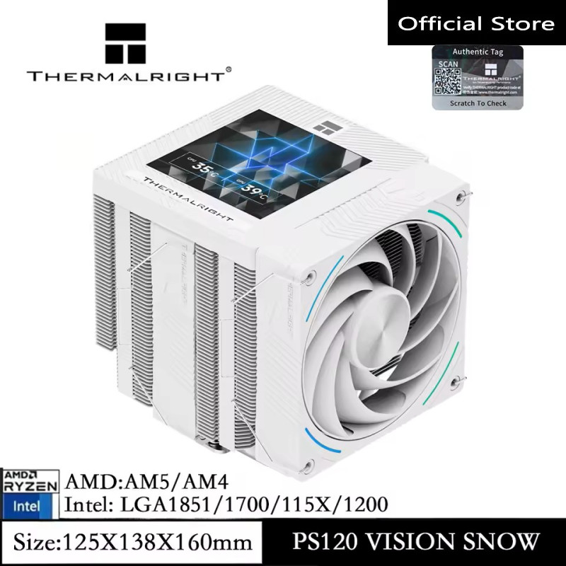 Thermalright PHANTOM SPIRIT 120 VISION SNOW 3.95 นิ้วหน้าจอ CPU Air Cooler 7 ท่อความร้อนหม้อน้ํา CPU สําหรับ LGA1700/1851/1200 AMD AM5/AM4