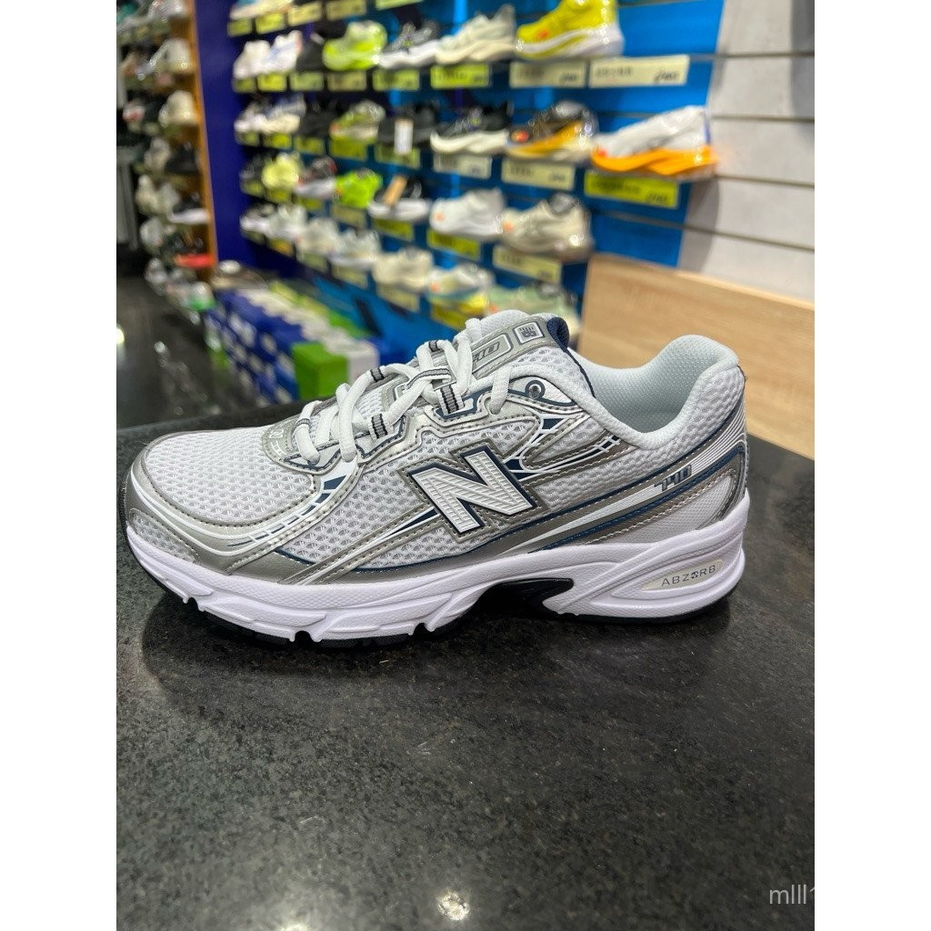 NB 740 ผู้ชายผู้หญิงสไตล์ปกติ Last กีฬารองเท้าลําลอง U740WN2 Silver Blue Daddy