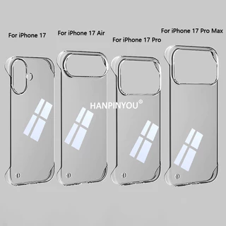 หรูหราชุบเคสโทรศัพท์ใสไร้กรอบสําหรับ Apple iPhone 17 Pro Max 17 Air Ultra Thin Protector Macro Pore Hard PC ฝาครอบ Shell
