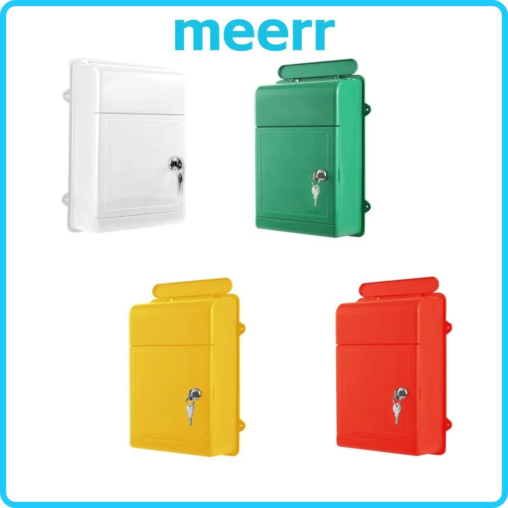 MEERR Postbox,กล่องจดหมายกล่องจดหมายพลาสติกกันน้ํา,ติดผนังน้ําหนักเบาติดตั้งง่ายพร้อมล็อคกล่องไปรษณีย์สําหรับโรงเรียนกลางแจ้ง Street House