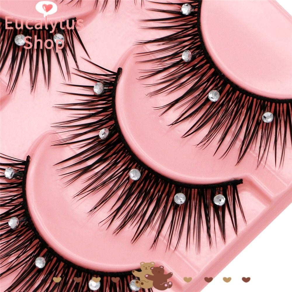 EUCALYTUSS Diamond Manga Lashes Dramatic Volume Handmade Fuffy Lashes Glitter หนา Long Eye Lashes