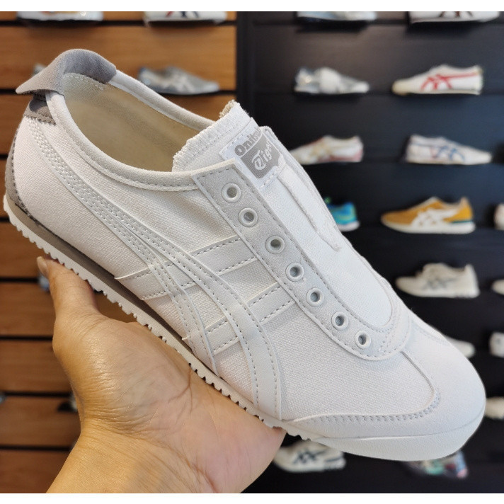 18S Onitsuka Mexico MEXICO 66 สีขาว Slip-On สบายน้ําหนักเบา Low-Cut รองเท้าวิ่งผู้ชายผู้หญิง I0C0 KU