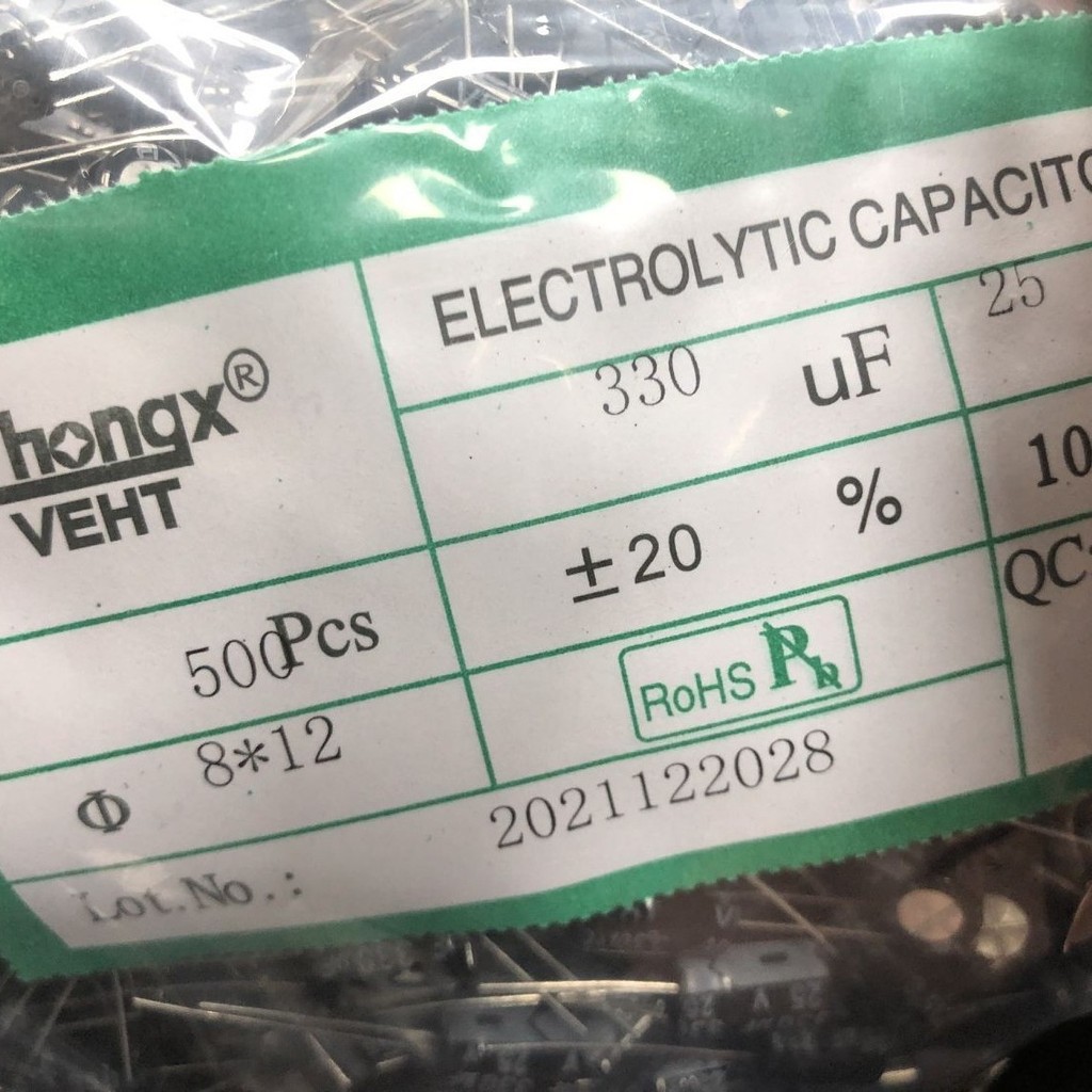 25v 330uf 8x12 อลูมิเนียม Electrolytic Capacitor ผู้ผลิต Supply การประกันคุณภาพ 500 ชิ้น/แพ็ค