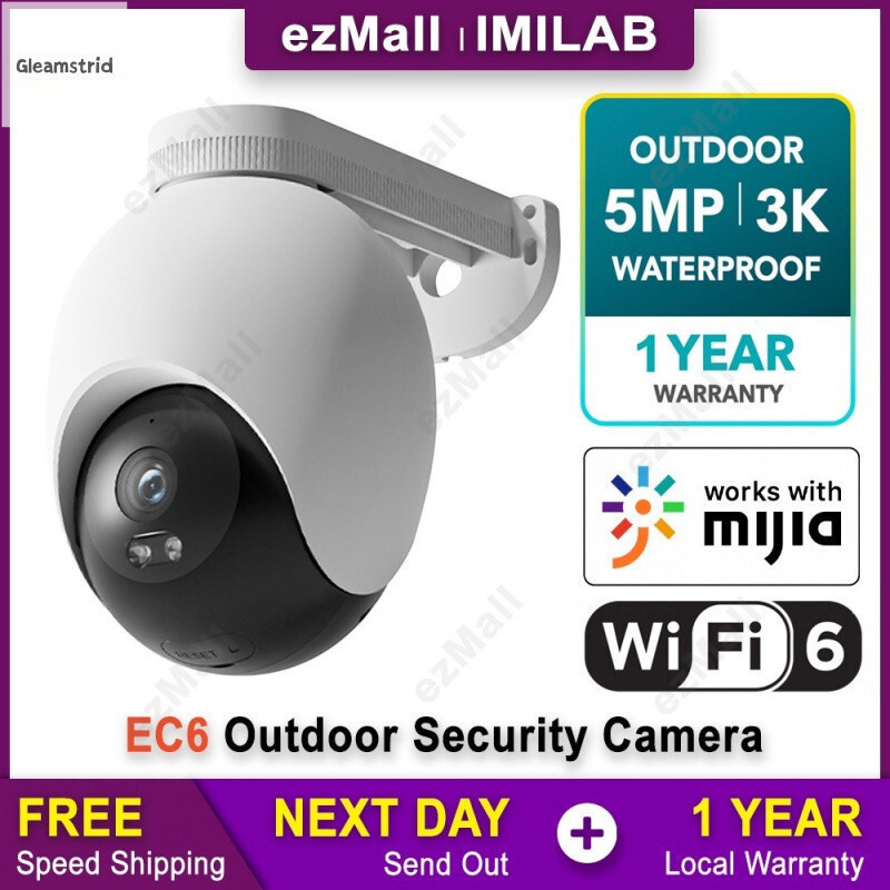 Gleamstrid ILAB EC6 3K WiFi6 กล้องรักษาความปลอดภัยกลางแจ้ง 5MP UHD Panorac Cam Full Colour Night Vis