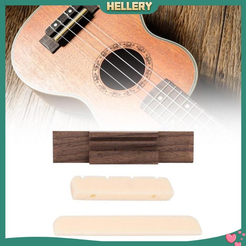 [HelleryTH] Ukulele Rosewood Bridge Saddle Saddle Nut สําหรับอุปกรณ์เสริมทดแทนกีตาร์