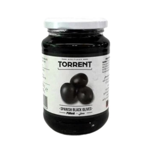 ทอร์เร้นท์ มะกอกดำไม่มีเมล็ดขวดแก้ว ขนาด 370กรัม/ขวด PITTED BLACK OLIVE 370G./BOTTLE