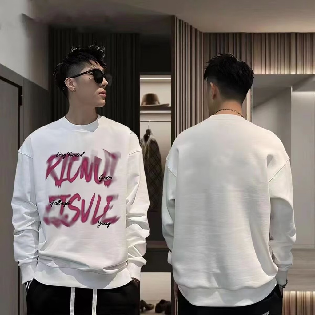 COD 2025 Crew Neck Hoodless Sweatshirt Men's Autumn Winter Fleece 2024 New Trendy Brand Cool Street 