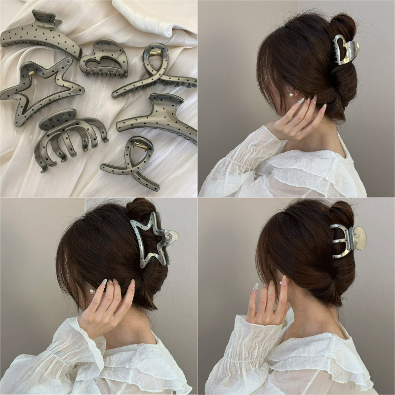 อุปกรณ์เสริมกิ๊บจับคลิป สไตล์สง่า สีเทาสำหรับผู้หญิง
