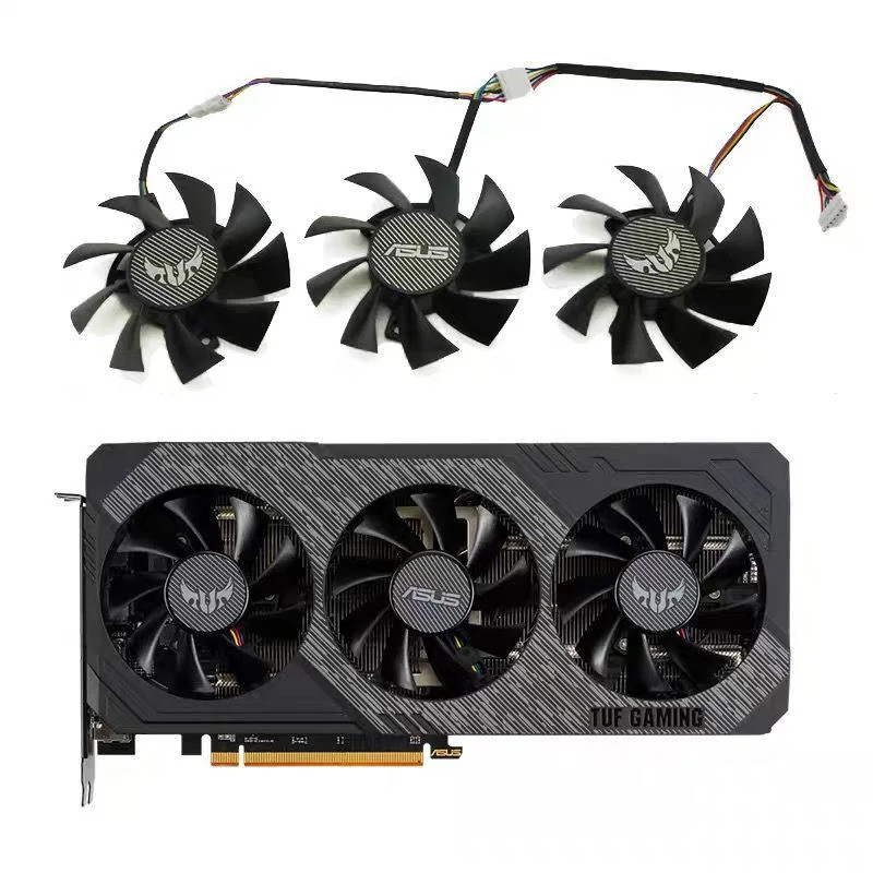 75 มม.FD8015U12D RX 5700 RX 5700 XT gpu cooler สําหรับ ASUS GTX 1660 Ti 1660 Super RX 5700 XT TUF X3