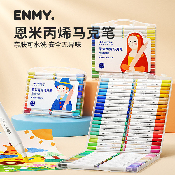Enmi ENMY อะคริลิค MARKER น้ําทึบแสง Stackable Marker ล้างทําความสะอาดได้เด็ก Marker