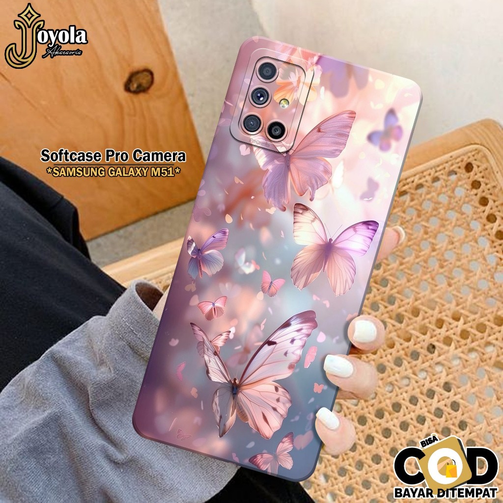 เคส HP Samsung Galaxy M51 - เคสแฟชั่นผีเสื้อ - Samsung Galaxy M51 Softcase - กล้อง Pro - เคส Samsung