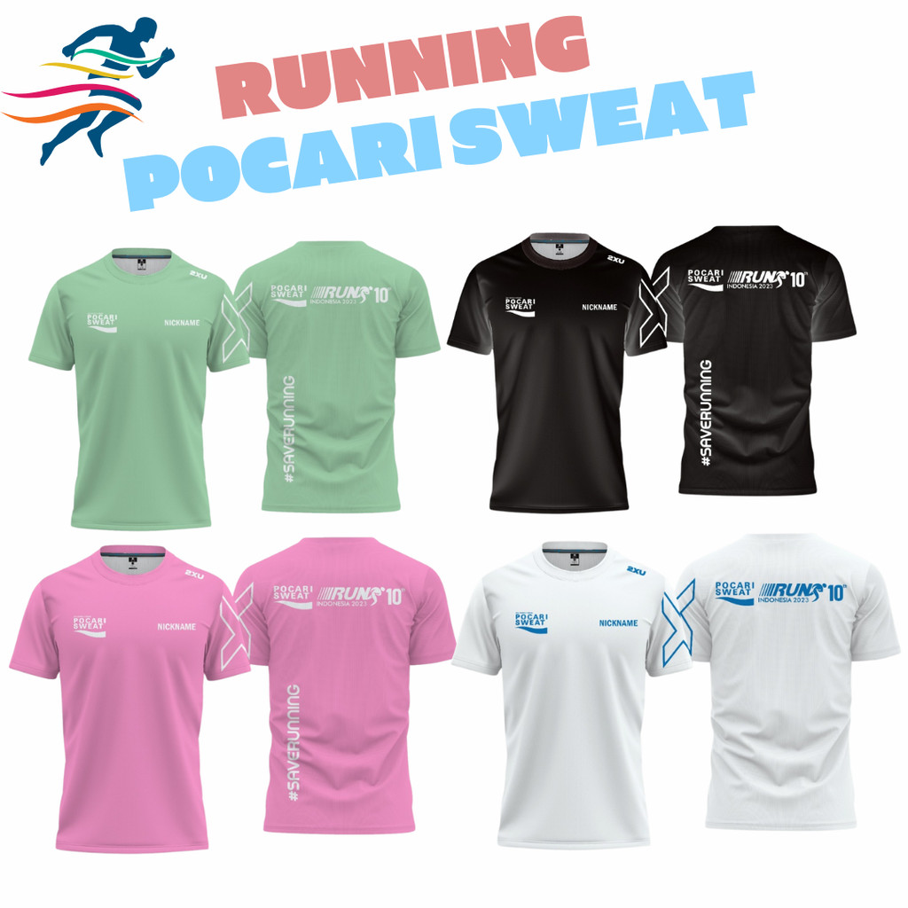 เสื้อวิ่ง Pocari Sweat Run Indonesia 2023 - สีและดีไซน์แบบกําหนดเองฟรี