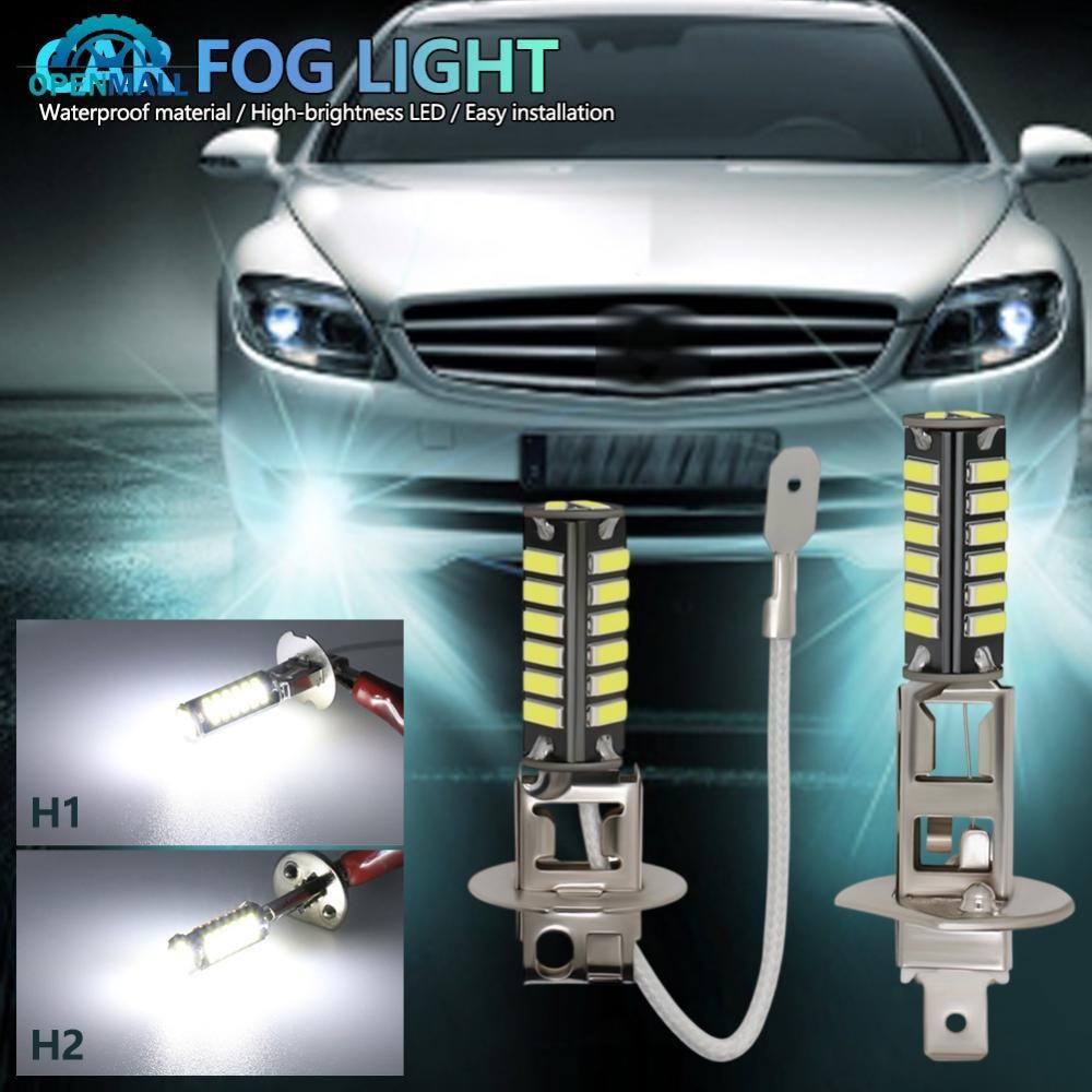 OPENMALL 24V H1/H3 รถบรรทุก LED หลอดไฟหมอก 7020 20SMD กันน้ํา Anti-Fog โคมไฟด้านหน้าและด้านหลังหมอกไ