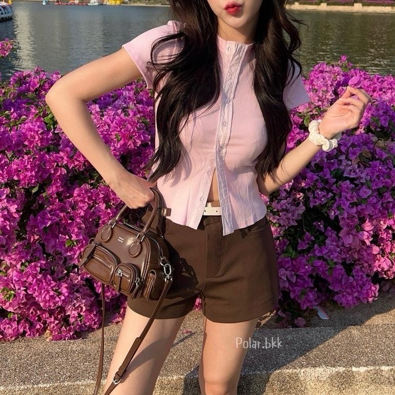 Jennie short pants กางเกงขาสั้น กางเกงสีน้ำตาล สำหรับผู้หญิง Polar.bkk