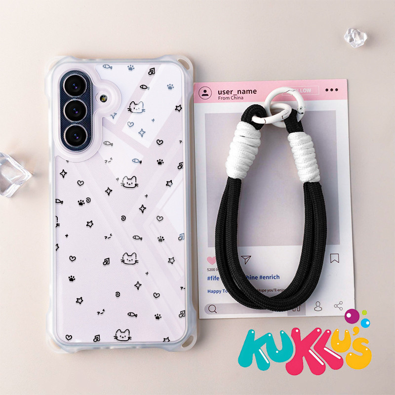 GANTUNGAN HP แมวปลาเคสโทรศัพท์ + ไม้แขวนเสื้อสําหรับRealme C75X C71 C75 หมายเหตุ 50 C51 C51S C53 Sjg