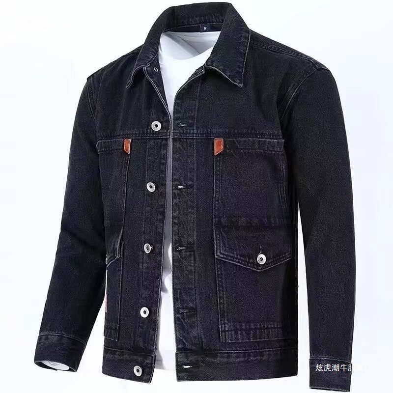 [M-5XL]เสื้อแจ็คเก็ตยีนส์ผู้ชาย สไตล์ฤดูใบไม้ร่วง ทรงหลวม สบายๆ