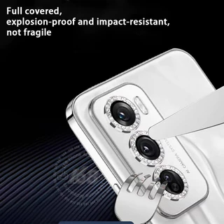 ฝาครอบกล้อง OPPO Reno 12 5G แวววาวเหมือนเพชร ฟิล์มป้องกันเลนส์ OPPO Reno 12 Pro 5G กระจกฟิล์มกล้องกลิตเตอร์ ฝาครอบเลนส์กล้องด้านหลังโลหะ