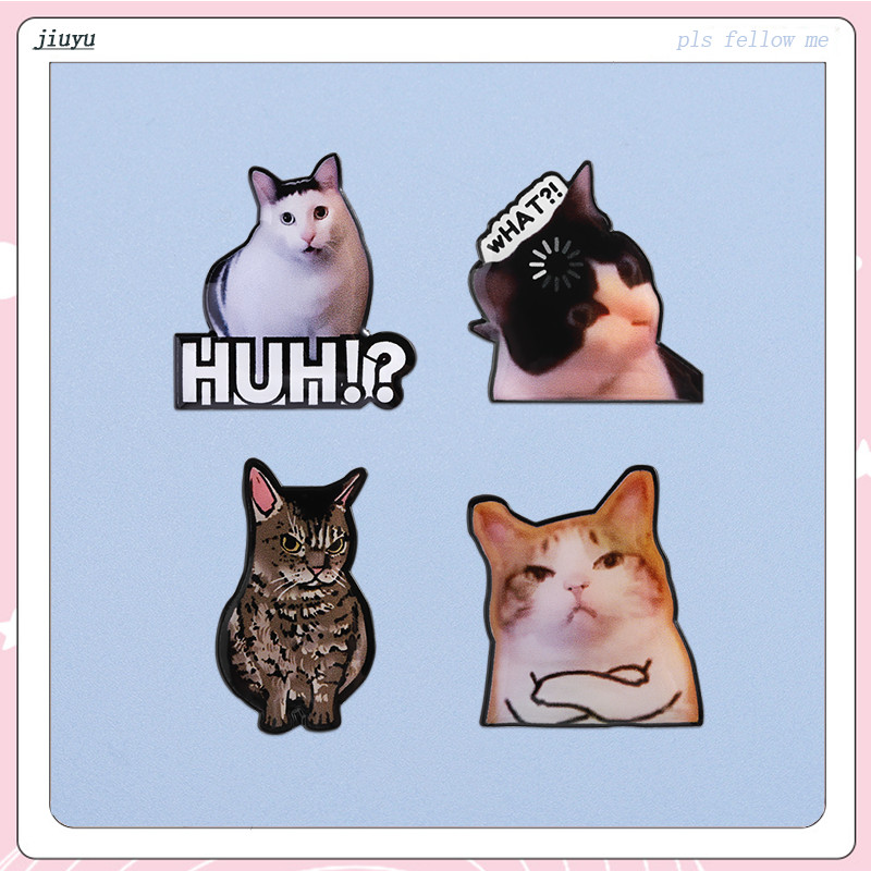 ใหม่! การ์ตูนมีมแมว เข็มกลัดเคลือบ สำหรับประดับเสื้อผ้าและกระเป๋า