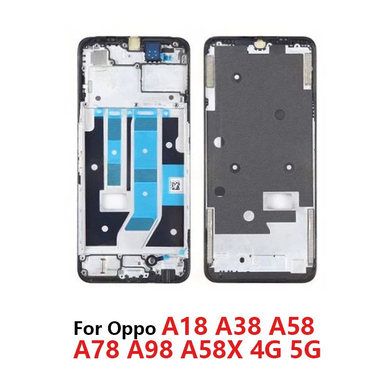 กรอบด้านหน้าสําหรับOppo A18 A38 A58 A78 A98 A58X 4G 5Gกรอบกลางด้านหน้าหน้าจอLCD BEZELแผ่น