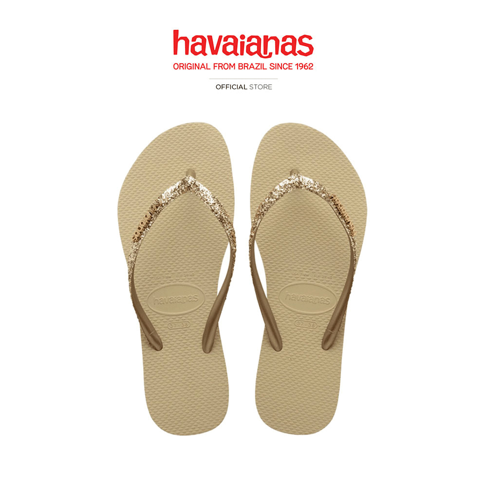 HAVAIANAS รองเท้าแตะ Slim Glitter II Flip Flops Sand Grey 414697501549F_C5CMXX