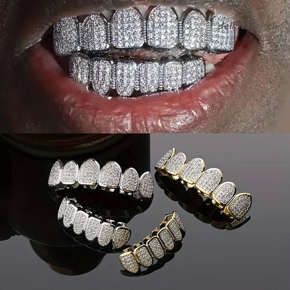 Grillz ชุด แบบถอดได้ สไตล์ Hip Hop และ Punk กับเพชร synthetic เหมาะสำหรับทั้งผู้ชายและผู้หญิง